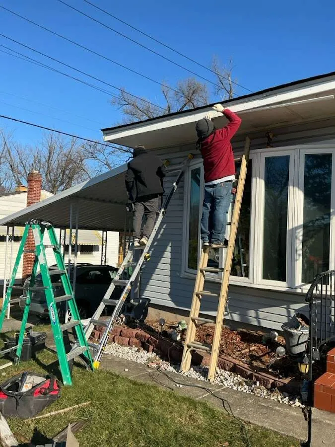 Restoration crew performing exterior repair in Lemont